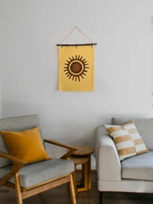 Sun Presence Fabric Art Wall Hanging