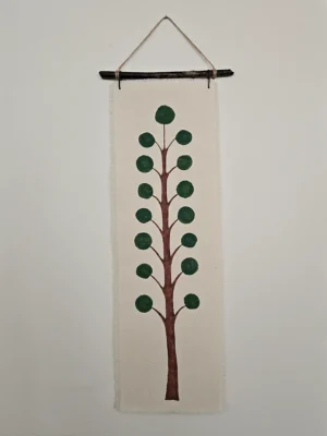 Green Pulse Fabric Art Wall Hanging Green Pulse Fabric Art Wall Hanging