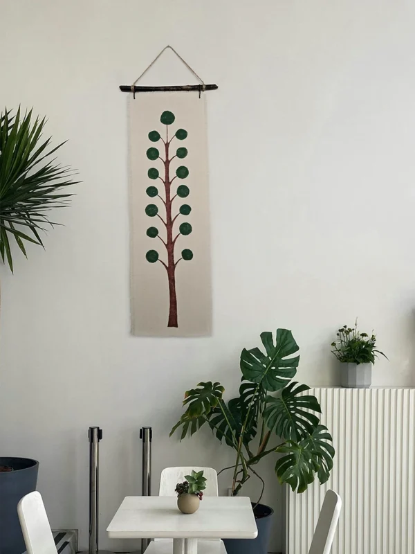 Green Pulse Fabric Art Wall Hanging