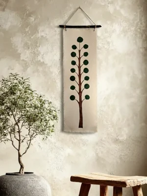 "Green Pulse" Fabric Art Wall Hanging