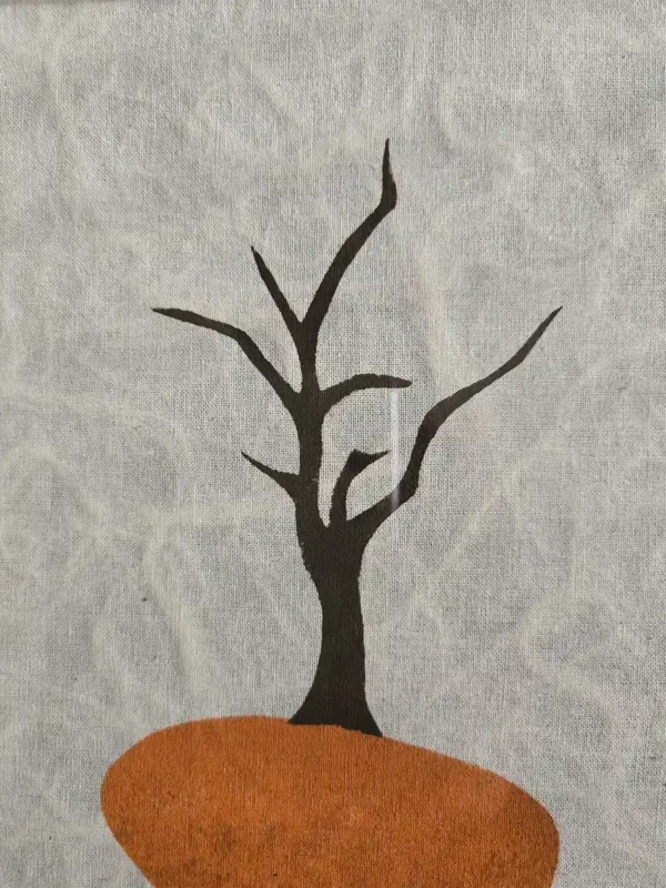 “Rooted Balance” Framed Fabric Art