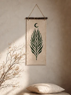 "Moonlit Canopy" Fabric Art Wall Hanging