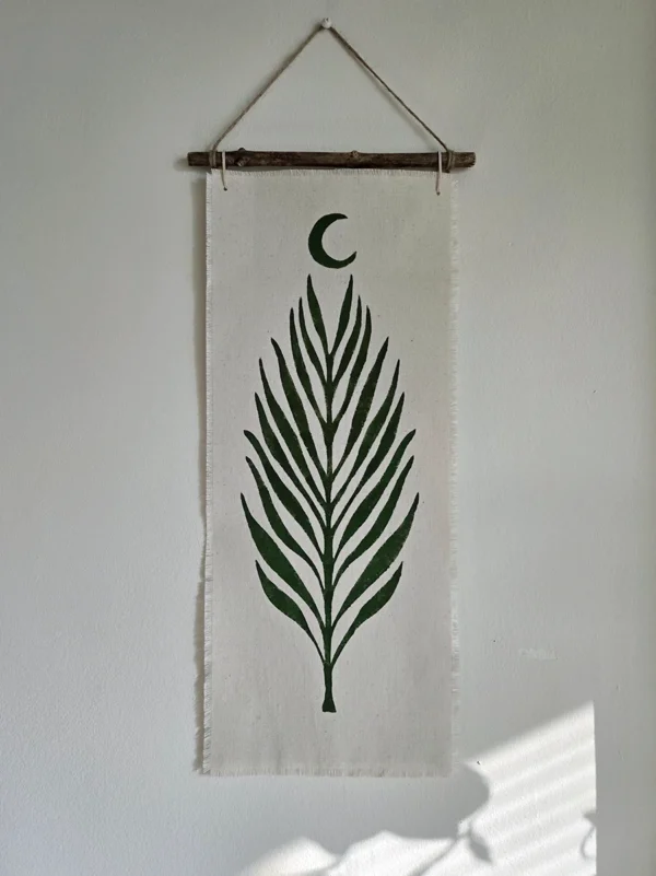 “Moonlit Canopy” Fabric Art Wall Hanging