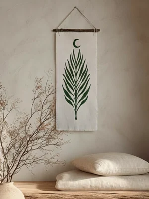 “Moonlit Canopy” Fabric Art Wall Hanging