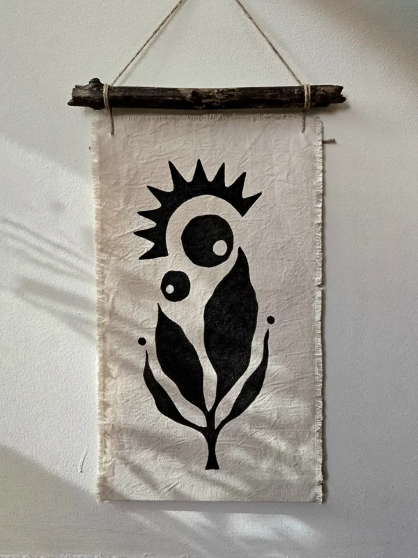 “Mom’s Embrace” Fabric Art Wall Hanging