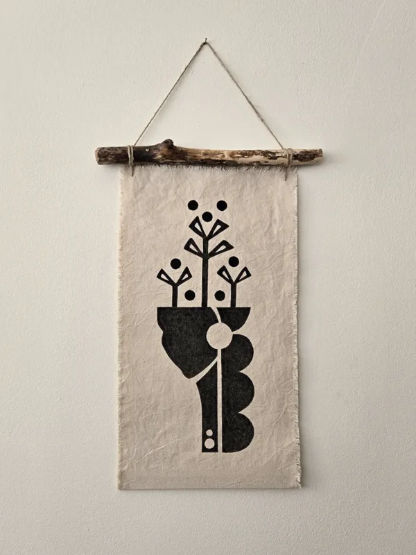 “Rooted Mind” Fabric Art Wall Hanging