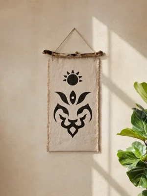 Leo Rising Fabric Art Wall Hanging